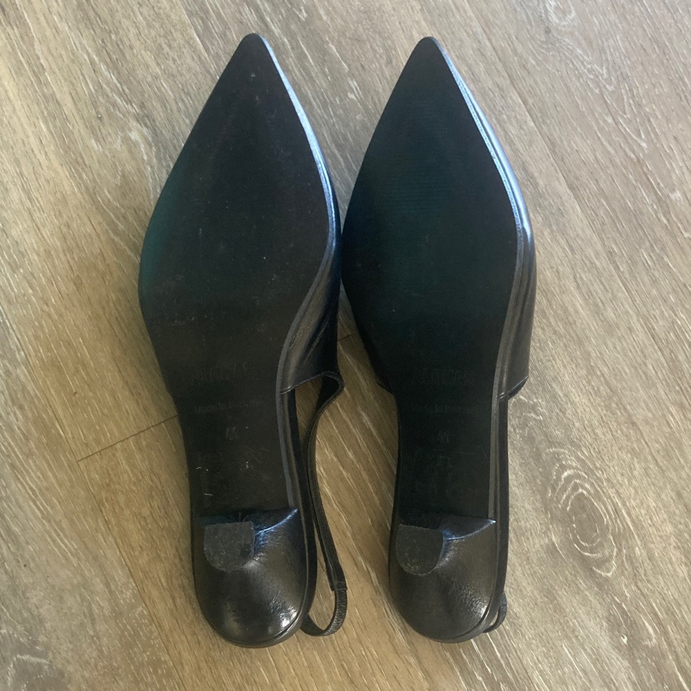 Alohas Eros Black Leather Slingback Pumps - Picture 3 of 5